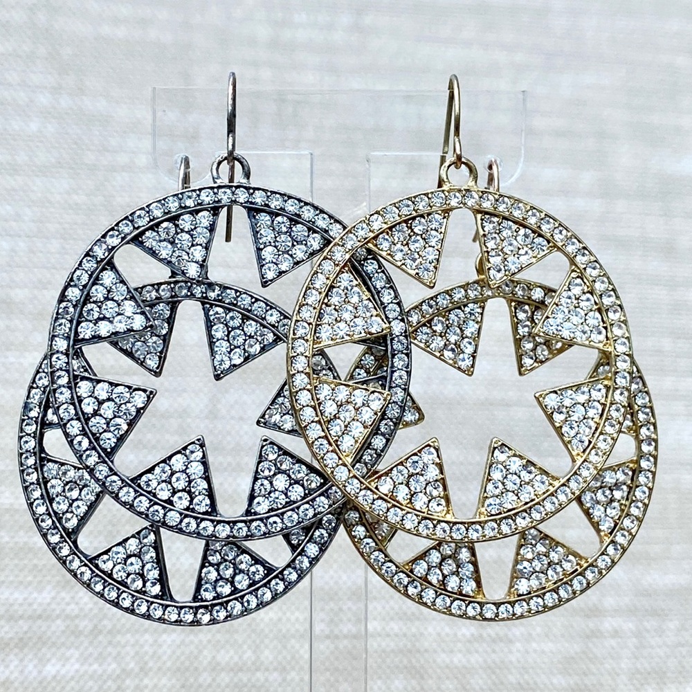 2 Sets - Marlyn Schiff Crystal Fashion Earrings